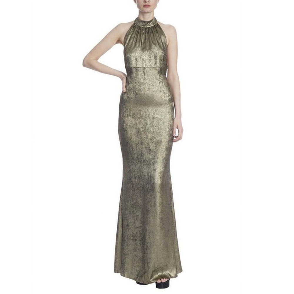 NEW WITH TAG - Jewel Badgley Mischka Elegant Gold Evening Gown